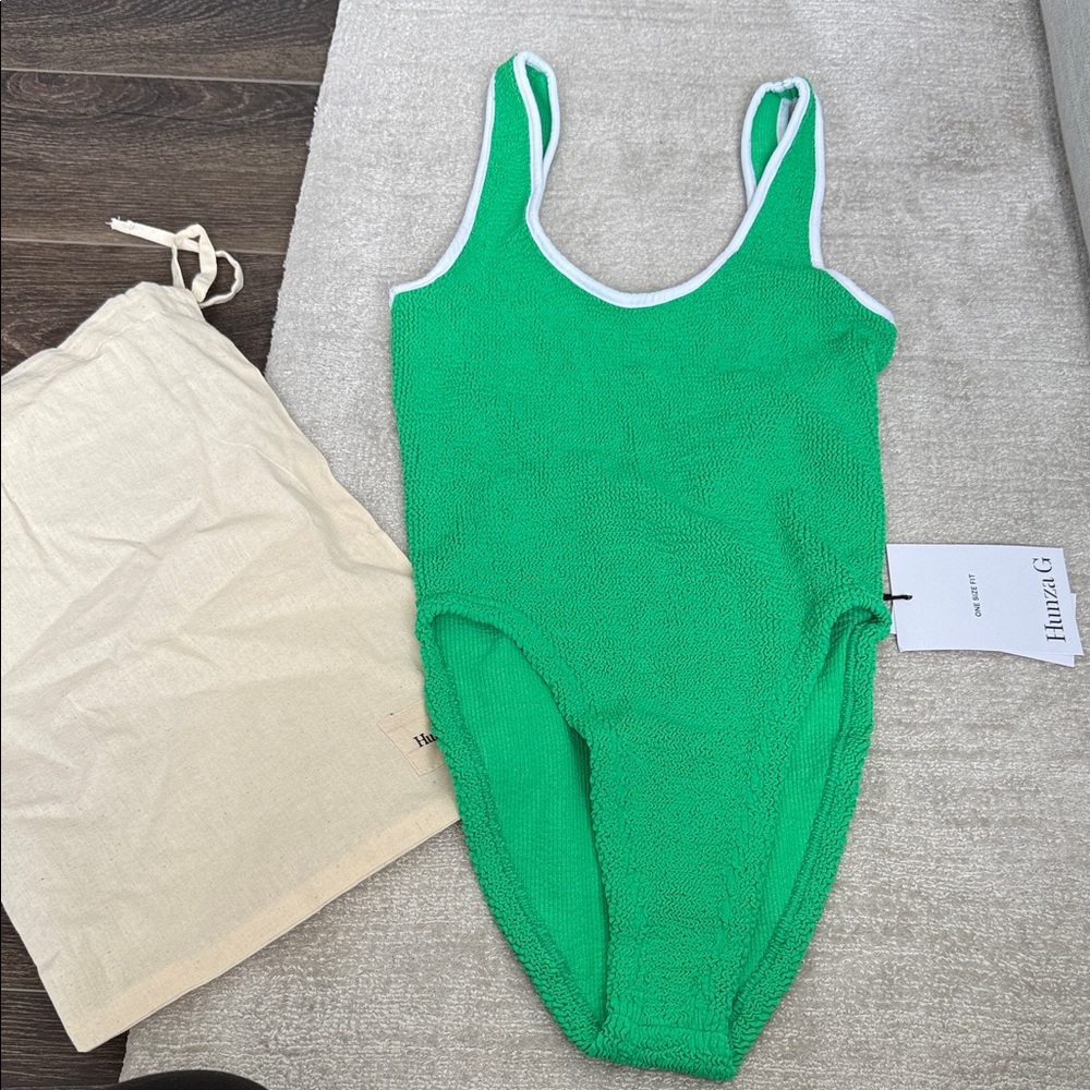 Hunza G Green Textured Swimsuit